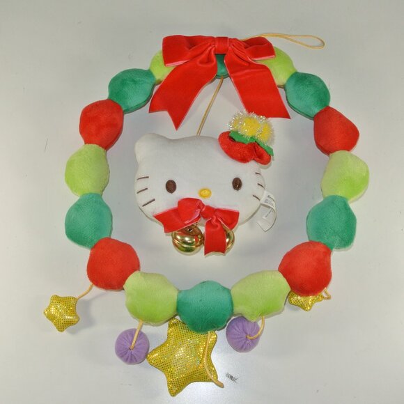 HELLO KITTY Vintage Christmas Decoration Wreath Red Green - Picture 2 of 4